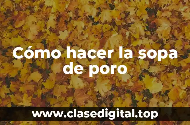 Cómo hacer la sopa de poro