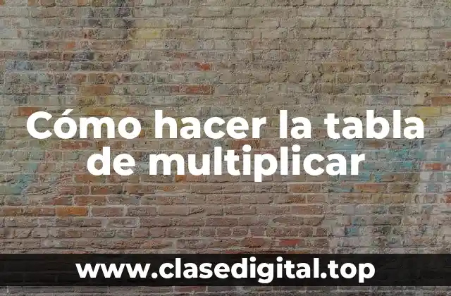 Cómo hacer la tabla de multiplicar