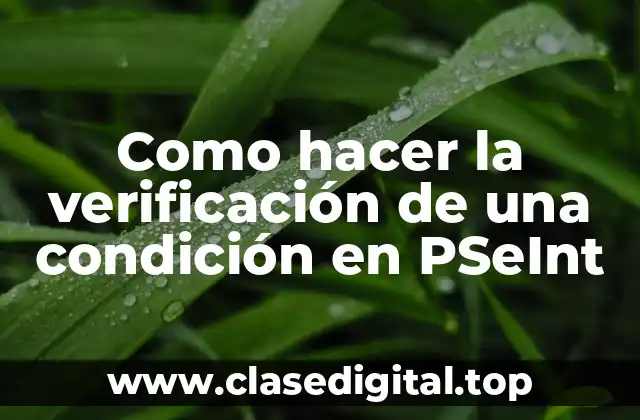 Como hacer la verificación de una condición en PSeInt