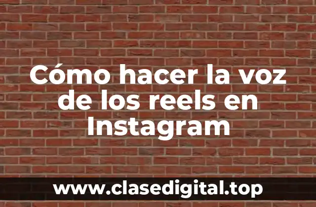 Cómo hacer la voz de los reels en Instagram