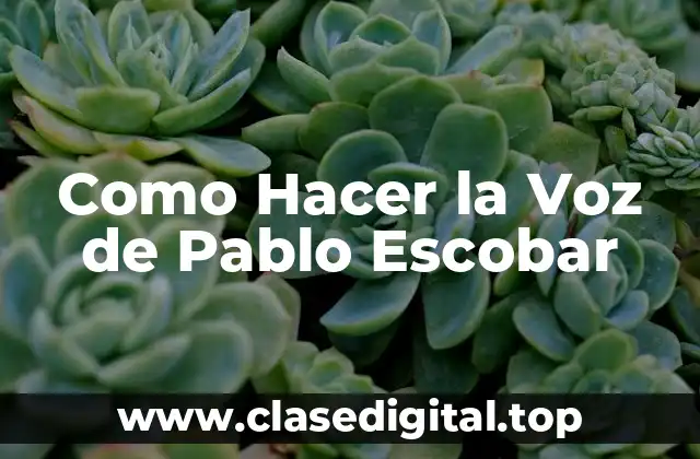 ¿Qué es la Voz de Pablo Escobar?
