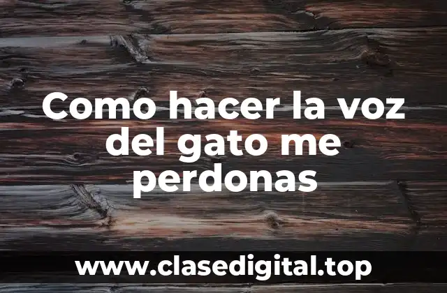 Como hacer la voz del gato me perdonas