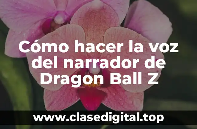 Cómo hacer la voz del narrador de Dragon Ball Z