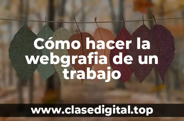 Cómo hacer la webgrafia de un trabajo