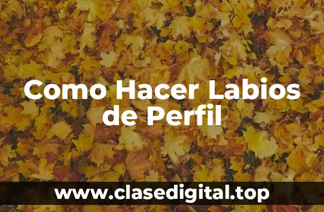 Como Hacer Labios de Perfil