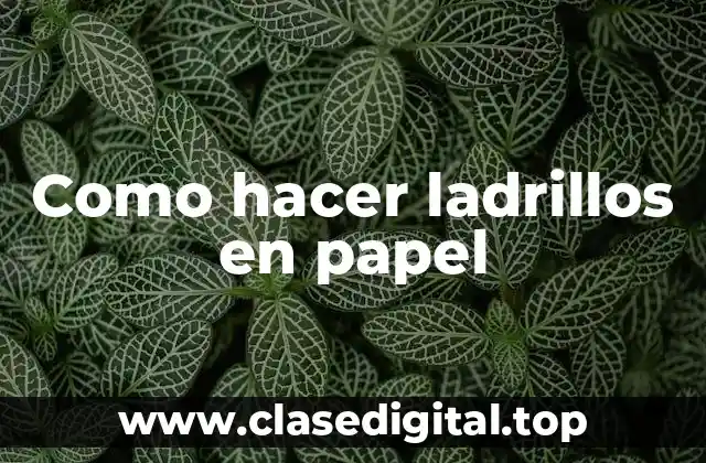 ¿Qué son los ladrillos en papel?