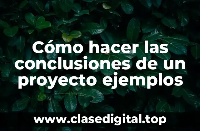 Cómo hacer las conclusiones de un proyecto ejemplos