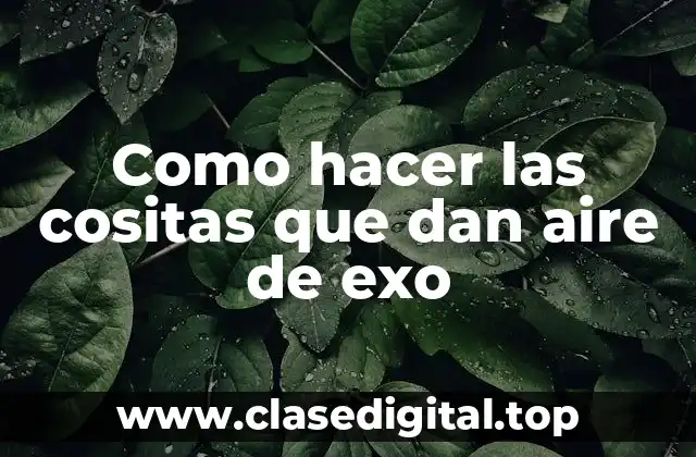 Como hacer las cositas que dan aire de exo