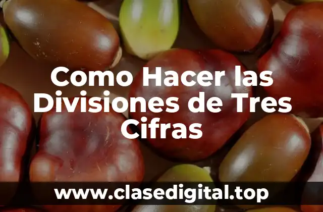 ¿Qué son las Divisiones de Tres Cifras?