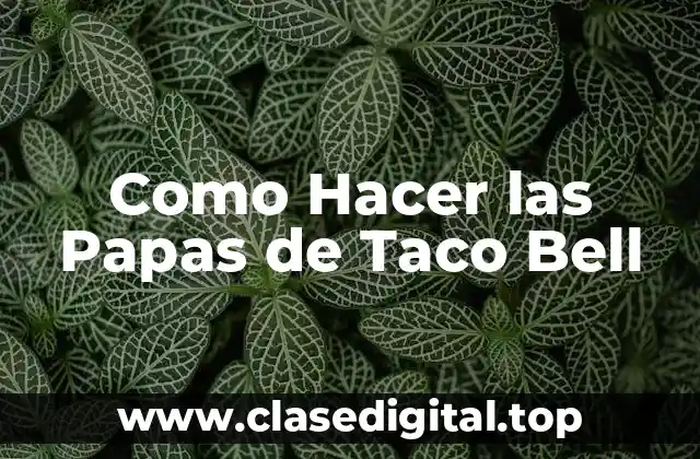Como Hacer las Papas de Taco Bell