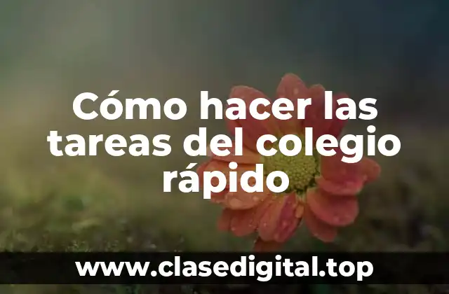 Cómo hacer las tareas del colegio rápido