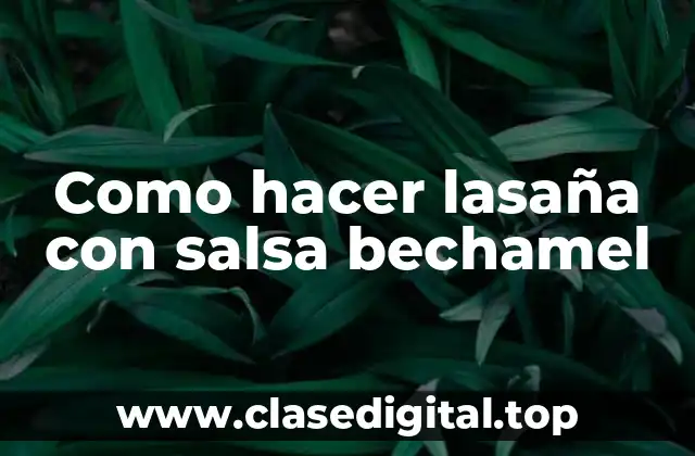 Como hacer lasaña con salsa bechamel