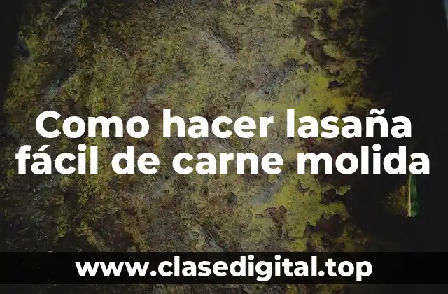 Como hacer lasaña fácil de carne molida