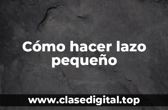 Cómo hacer lazo pequeño
