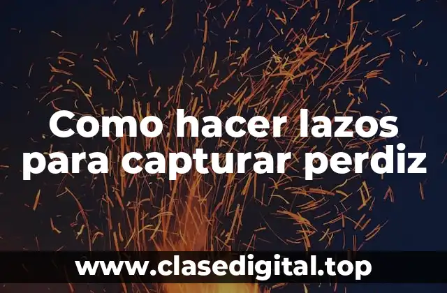 Como hacer lazos para capturar perdiz