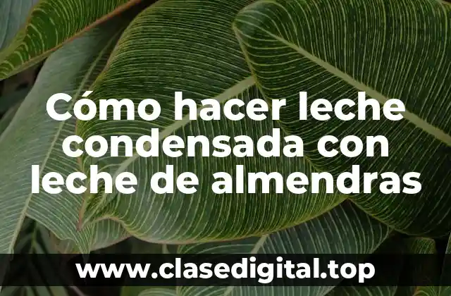 Cómo hacer leche condensada con leche de almendras