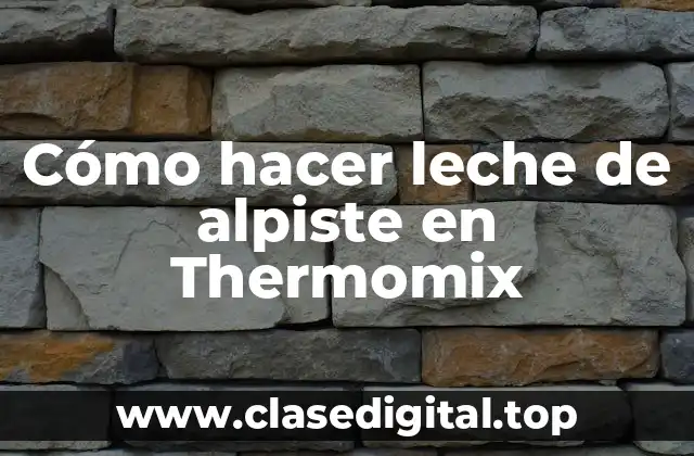 Cómo hacer leche de alpiste en Thermomix