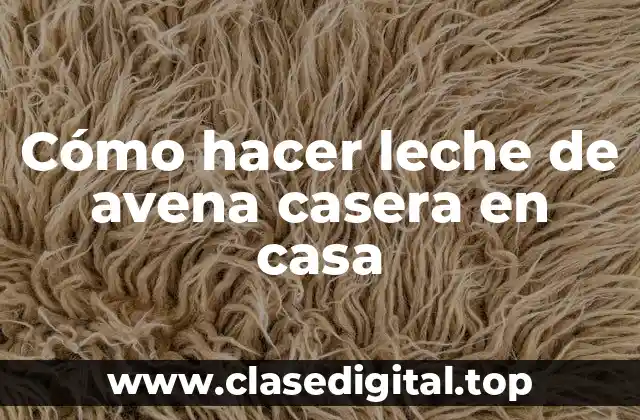 Leche de avena casera en casa