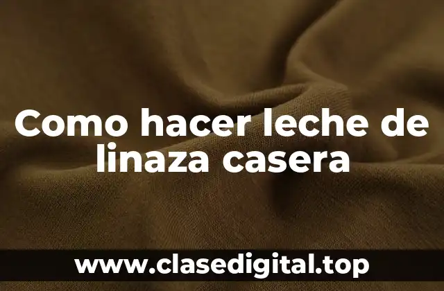 Como hacer leche de linaza casera