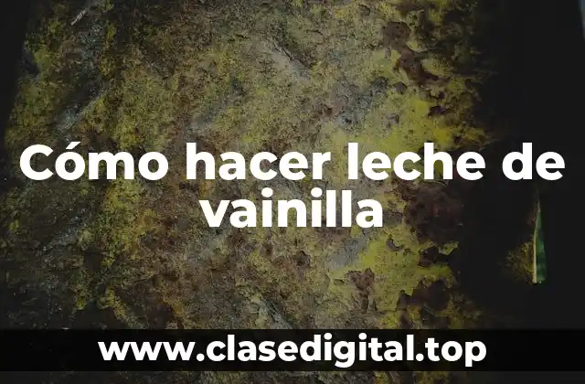 Cómo hacer leche de vainilla