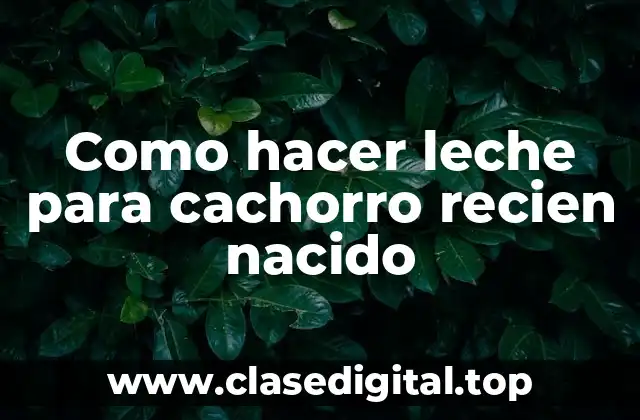 Como hacer leche para cachorro recien nacido