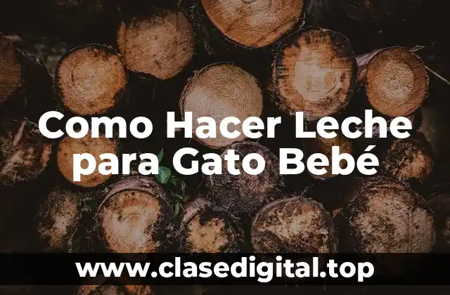 Como Hacer Leche para Gato Bebé