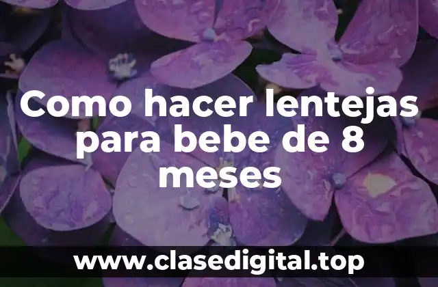 Como hacer lentejas para bebe de 8 meses