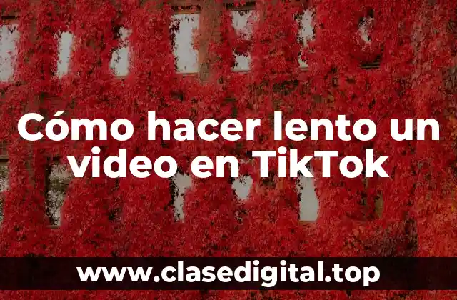 Cómo hacer lento un video en TikTok