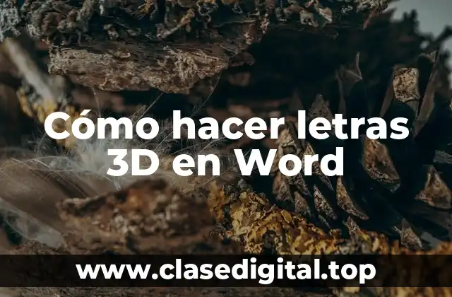 Cómo hacer letras 3D en Word