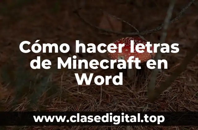 Cómo hacer letras de Minecraft en Word