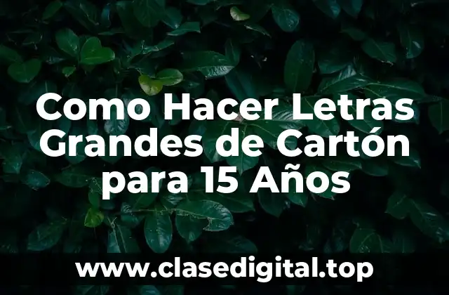 Como Hacer Letras Grandes de Cartón para 15 Años