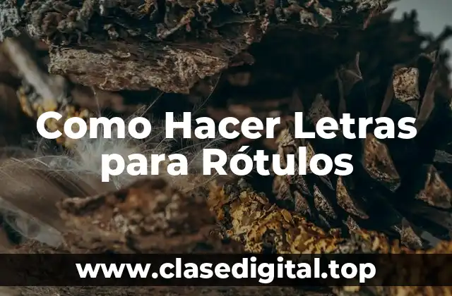 Como Hacer Letras para Rótulos