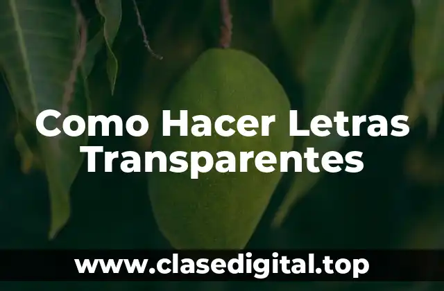 Como Hacer Letras Transparentes