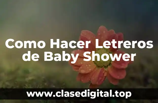 Como Hacer Letreros de Baby Shower
