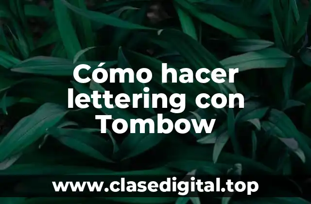 ¿Qué es el lettering con Tombow?