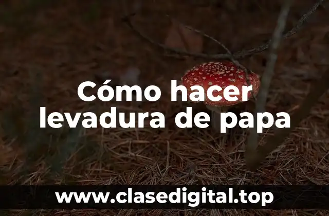 Cómo hacer levadura de papa