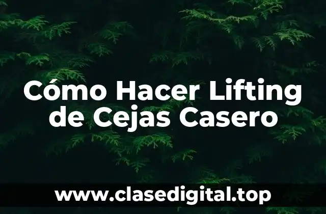 Cómo Hacer Lifting de Cejas Casero