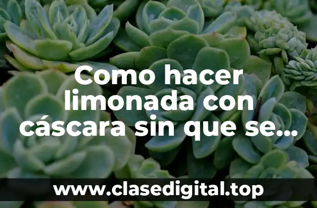 Como hacer limonada con cáscara sin que se amargue