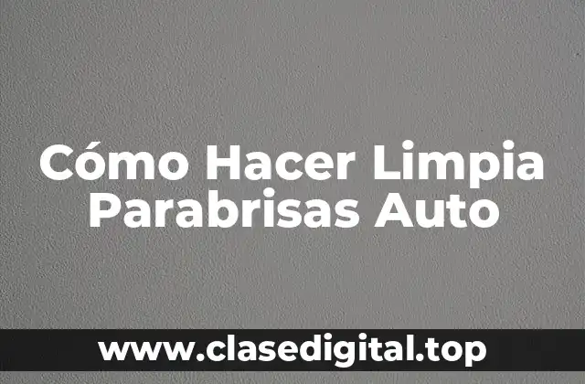 ¿Qué es un Limpia Parabrisas y para qué Sirve?