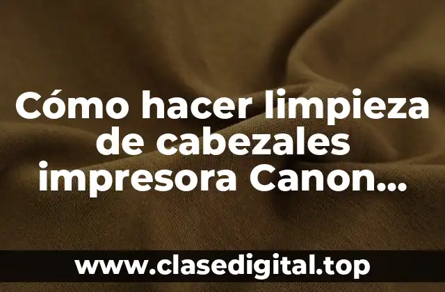 Cómo hacer limpieza de cabezales impresora Canon G4100