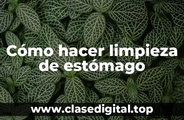 Cómo hacer limpieza de estómago