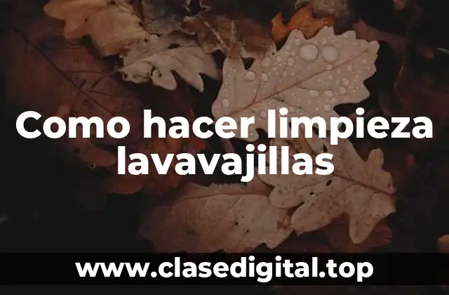 ¿Qué es la limpieza del lavavajillas y para qué sirve?