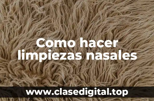 Como hacer limpiezas nasales