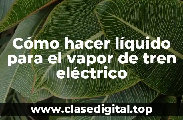 Cómo hacer líquido para el vapor de tren eléctrico
