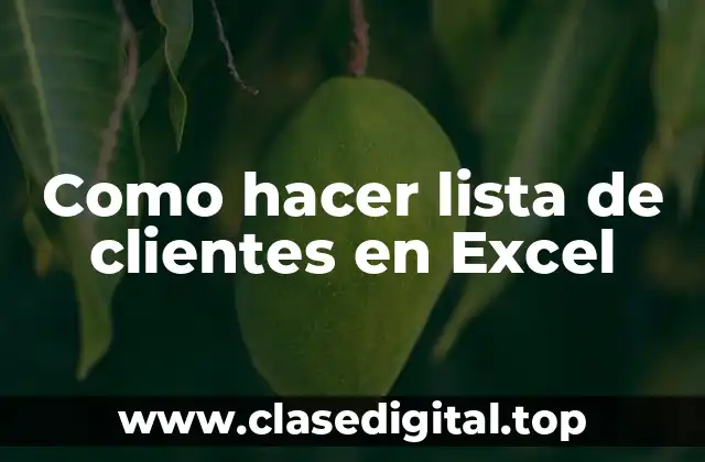 Como hacer lista de clientes en Excel