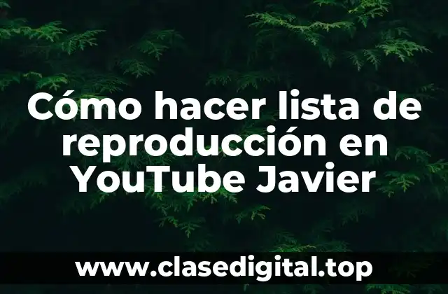 Cómo hacer lista de reproducción en YouTube Javier