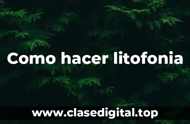 Como hacer litofonia