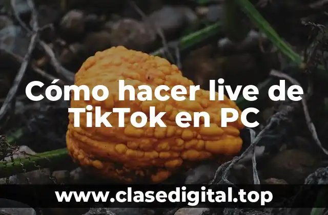 Cómo hacer live de TikTok en PC