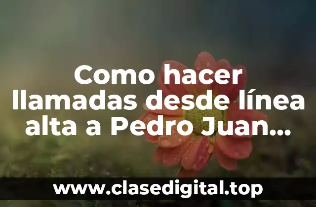 Como hacer llamadas desde línea alta a Pedro Juan Caballero