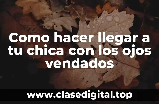 Como hacer llegar a tu chica con los ojos vendados